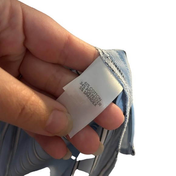 J Jill Striped Blue Button Down Cotton Blend Top - Picture 9 of 13